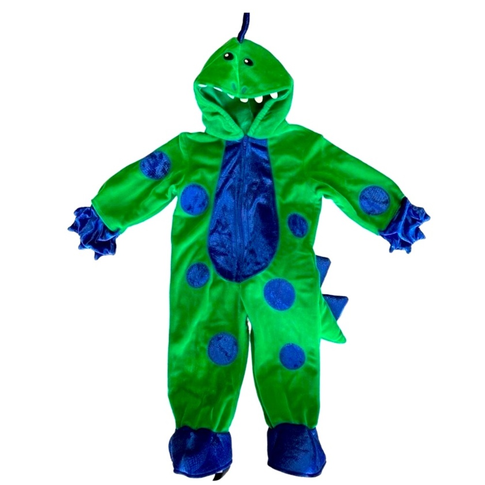 DINOSAUR GREEN AND BLUE PLUSH ONESIE COSTUME SIZE 36 MONTHS 🌟EUC🌟